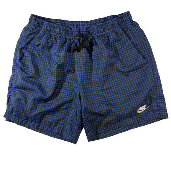 Nike City Edition Woven Shorts Men’s Large Blue and Black Checkered - Picture 1 of 8